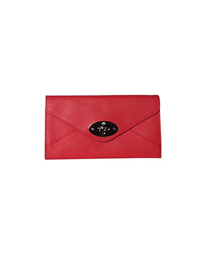 Mulberry Envelope Long Wallet, &pound;150, Accessories, Red, Leather, Front view
